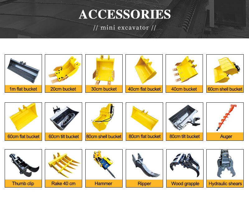 Mini hydraulische rupsgraafmachine van 2,5 ton
