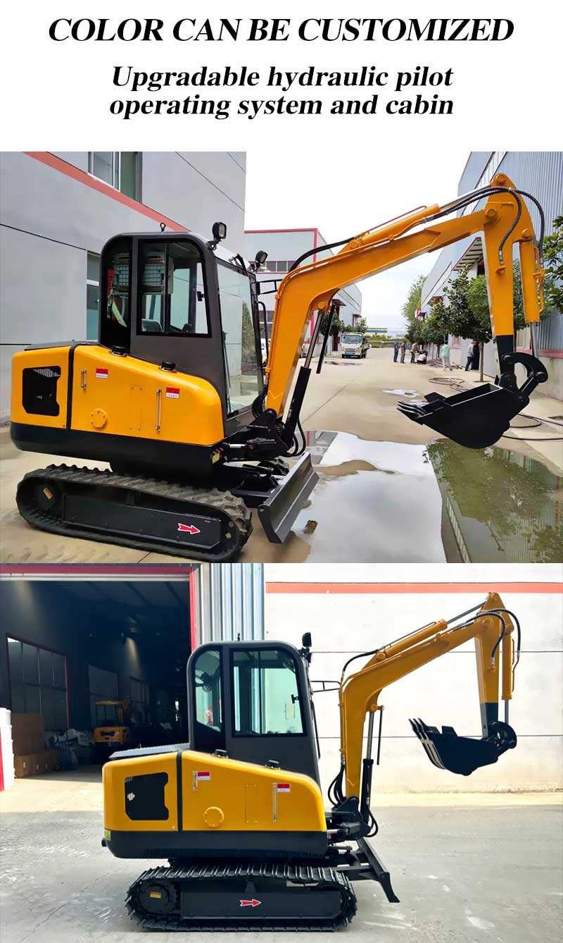 Minikoparka hydrauliczna gąsienicowa o masie 2,5 tony